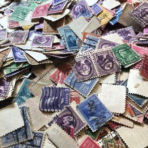 Vintage 1920s-1940s USA Postage Stamps x30, Used, ephemera collector lot mix gra